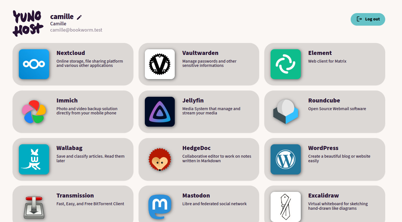 User panel screenshot